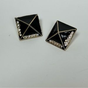 Vintage Enamel Pyramid Stud Earrings